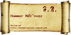 Hammer Nónusz névjegykártya